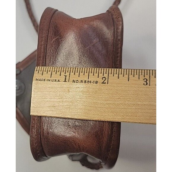 Brighton Brown Crocodile Embossed Woven Leather Small Crossbody Purse Vintage - Picture 12 of 12